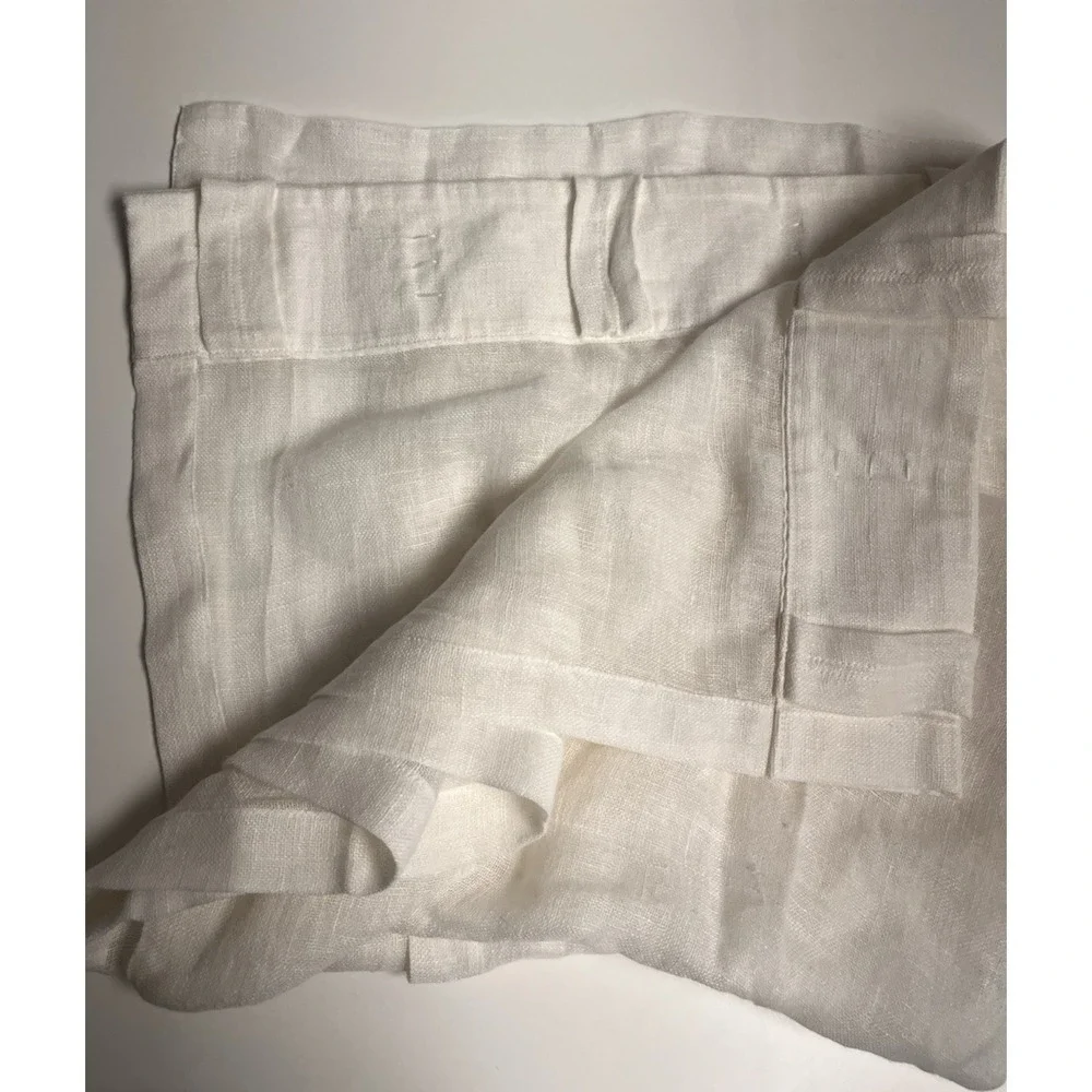 Pottery Barn Custom Emery Linen‎ Sheer Curtain IVORY 30x60 NWOT 3 in 1 Pole Top